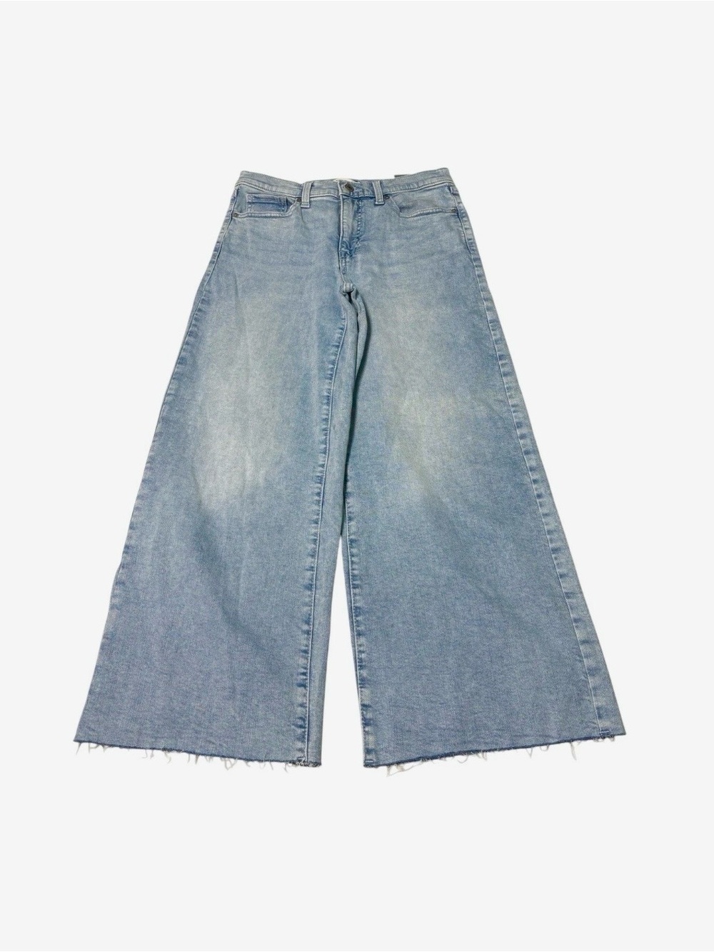 Banana Republic Wide-Leg High Rise Raw Hem Light Wash Denim Jeans Size 28/6